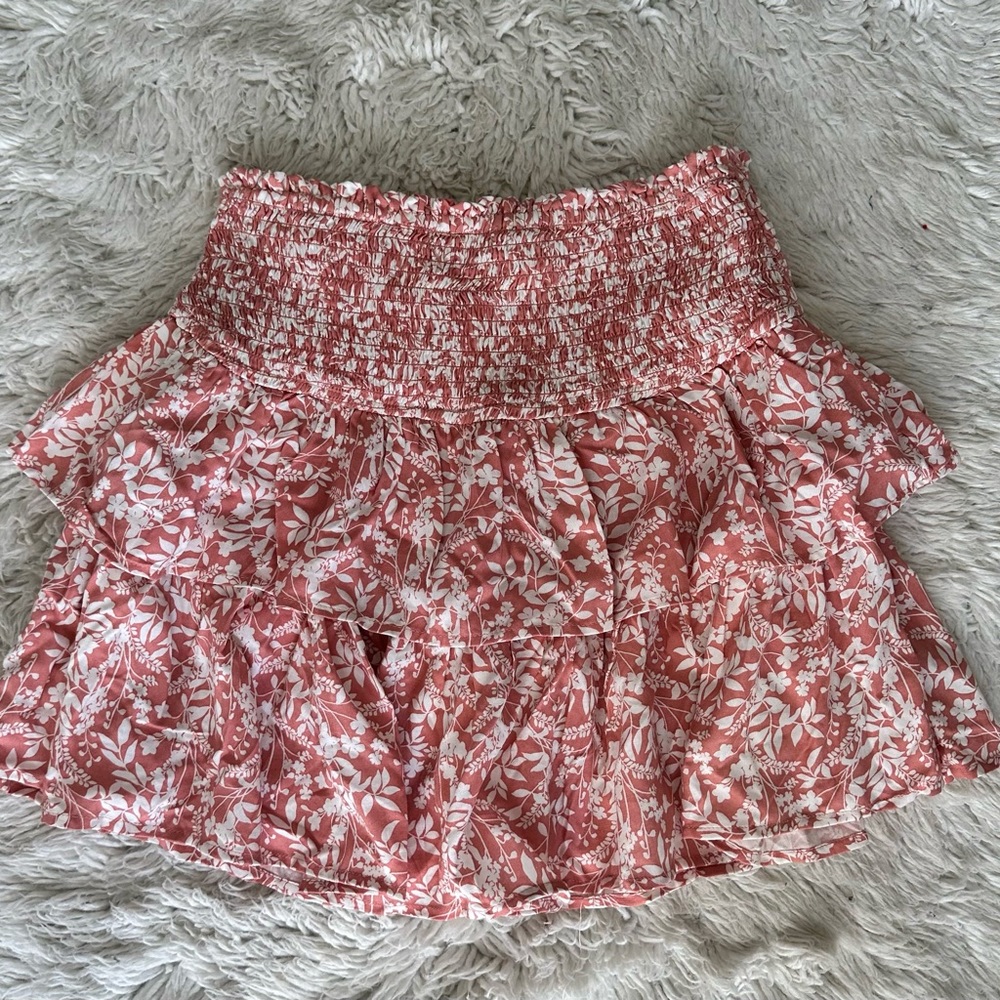 Ruffle flower mini skirt